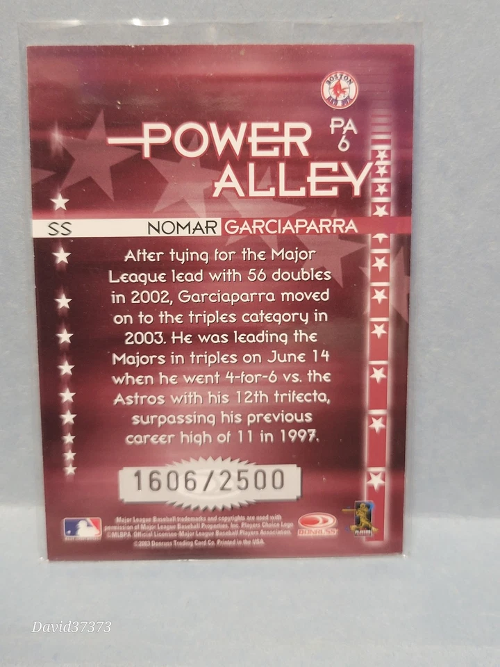 2004 Donruss - Power Alley Nomar Garciaparra #PA 6 Red /2500 - Image 2 of 2