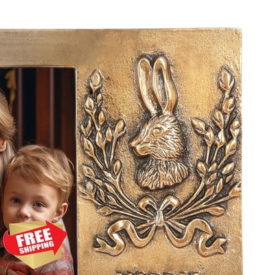 AHC Easter 4x6 Picture Frame Antique Gold Metal Tabletop Wall