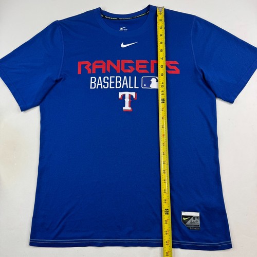 Nike Dri-Fit BSBL Mens Small Blue Texas Rangers MLB Authentic T-Shirt - Picture 7 of 10
