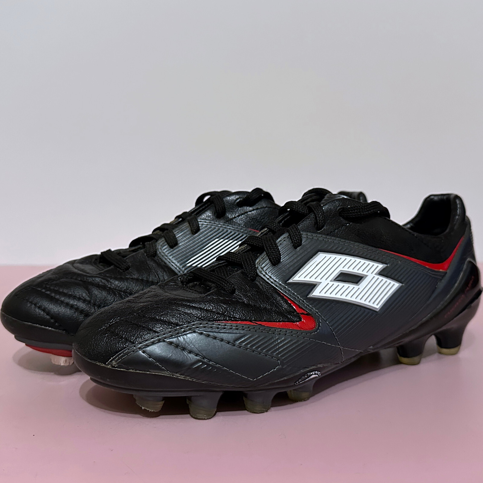 Lotto Fuerzapura II 2 L100 FG tacchetti calcio in pelle nera taglia US 8 5