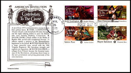 1559 American Revolution FDC, Aristocrat Cachet, B4, OF, POF.