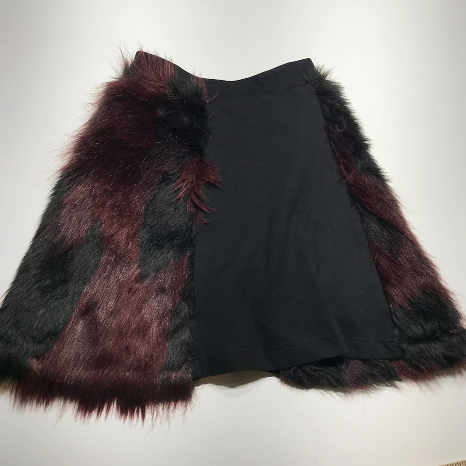 Falda TEELA New York Línea A Marrón Esponjosa Imitación Piel Cremallera Lateral Jóvenes Niñas Talla 8 Foto 2 de 4