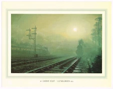 Safely Fast G P M Green Vintage 1985 GWR Railway Picture Print