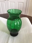 Vintage Anchor Hocking Vase-Forest Green-6 Inch-Flared Top.