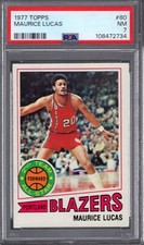 1977 Topps #80 MAURICE LUCAS PSA 7 NM Tough GRAY BACK Portland TRAIL BLAZERS