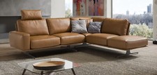 Tan Leather Corner Sofa Italian ILLUSTRE Modern Luxury RH Made to Order