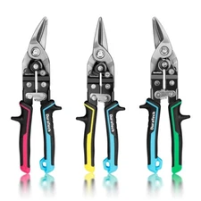 DURATECH 3PCS Aviation Snips Set 10 Inch Left Straight Right Cut Tin Snips USA