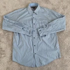 ExOfficio Shirt Mens Large Vented L/S Snap Button Up Blue Plaid Fishing Hiking