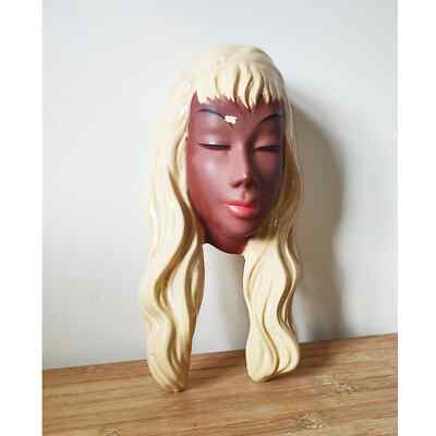 50er Vintage Cortendorf Wandmaske #3449 schöne Frauengesichtsplakette - deutsch