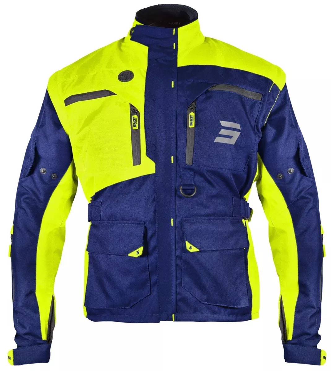 Jacket Enduro Shot Racetech Blue Yellow Fluo Sleeves Detachable TG
