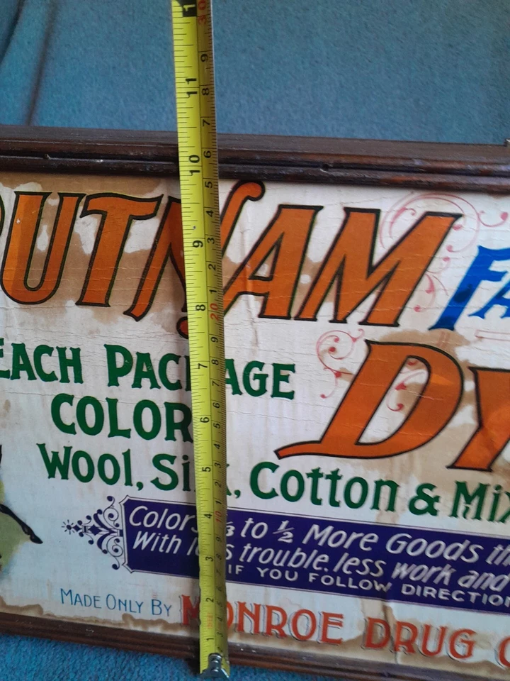 Антикварный деревянный шкаф для красителей Putnam Dyes Monroe Drug Co. - Изображение 2 из 4