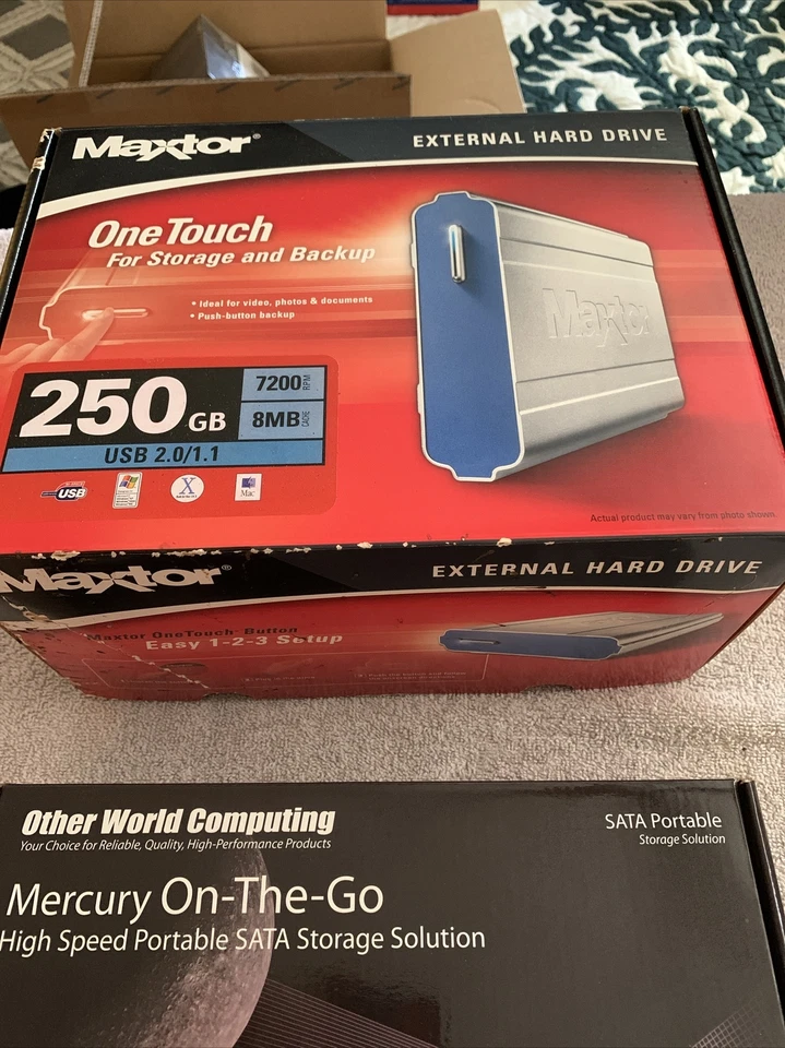 Disco duro externo Maxtor One Touch 250GB 8mb Cache USB 2.0 / 1.1 Almacenamiento + Uno Foto 2 de 4