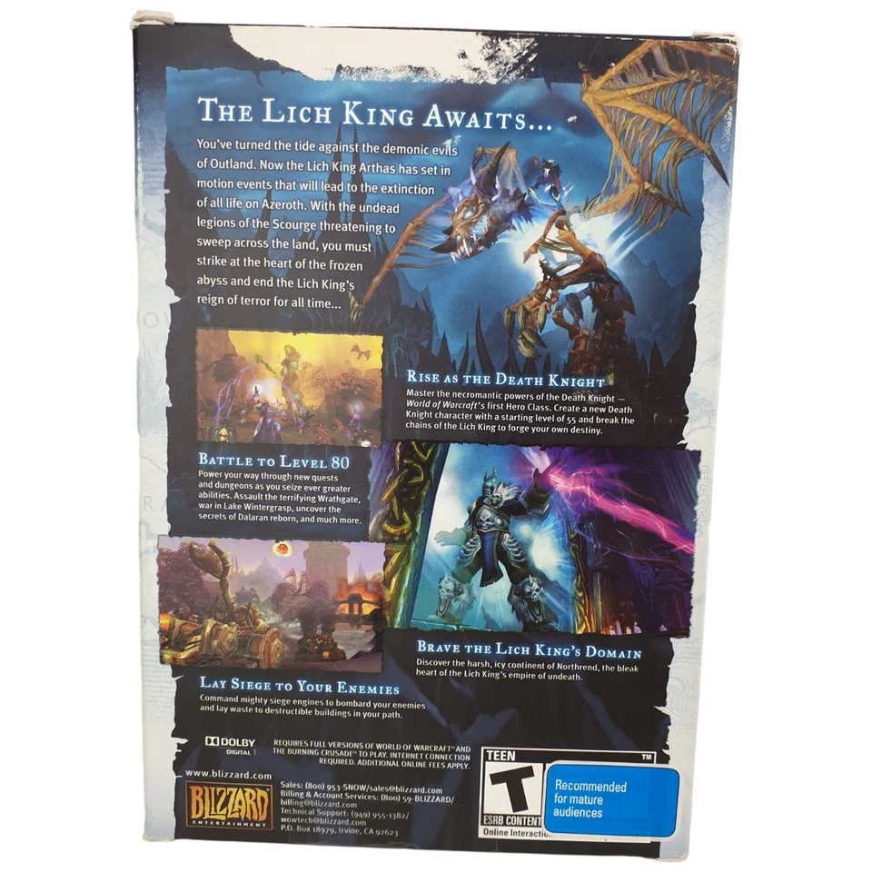 World of Warcraft Wrath of The Lich King Exp Pack Blizzard Window XP Manual 2008 - Image 3 of 4