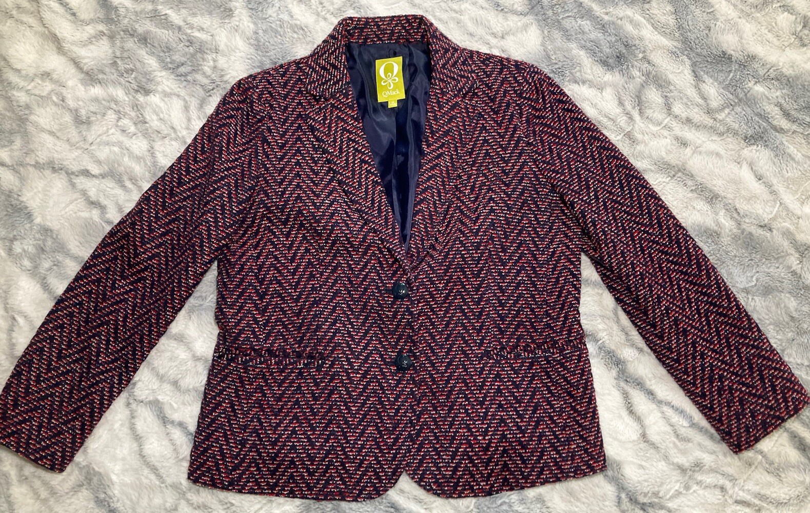 ALTRA Blazer tweed patriottico rosso bianco e blu 2 bottoni giacca da lavoro di QMack