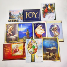 Christmas Holiday Greeting Cards Religious with Envelopes Lot 10 Saleian Mission