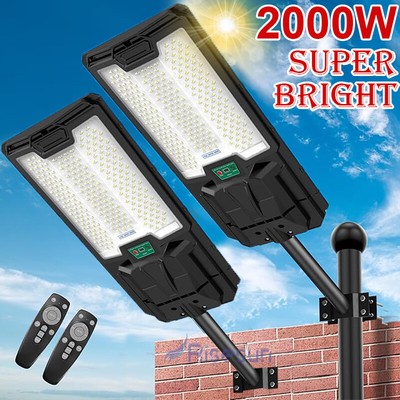 Outdoor Solar Street Light Motion Sensor Lamp Commercial Dusk To Dawn Road Lamp