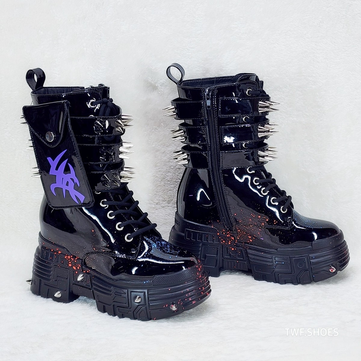 Anthony Wang Blackest Night Patent Spatter Cyber Punk Goth