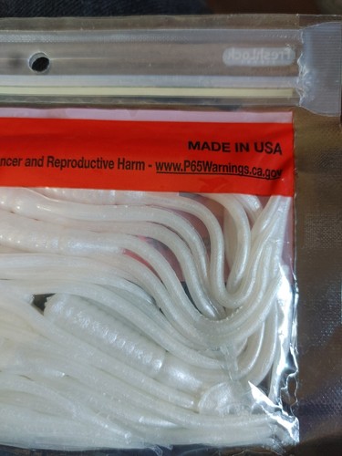 Fishing Lures Fathers day boat lakeZoom Bass Split Tail Trailers White Pearl - Picture 3 of 3