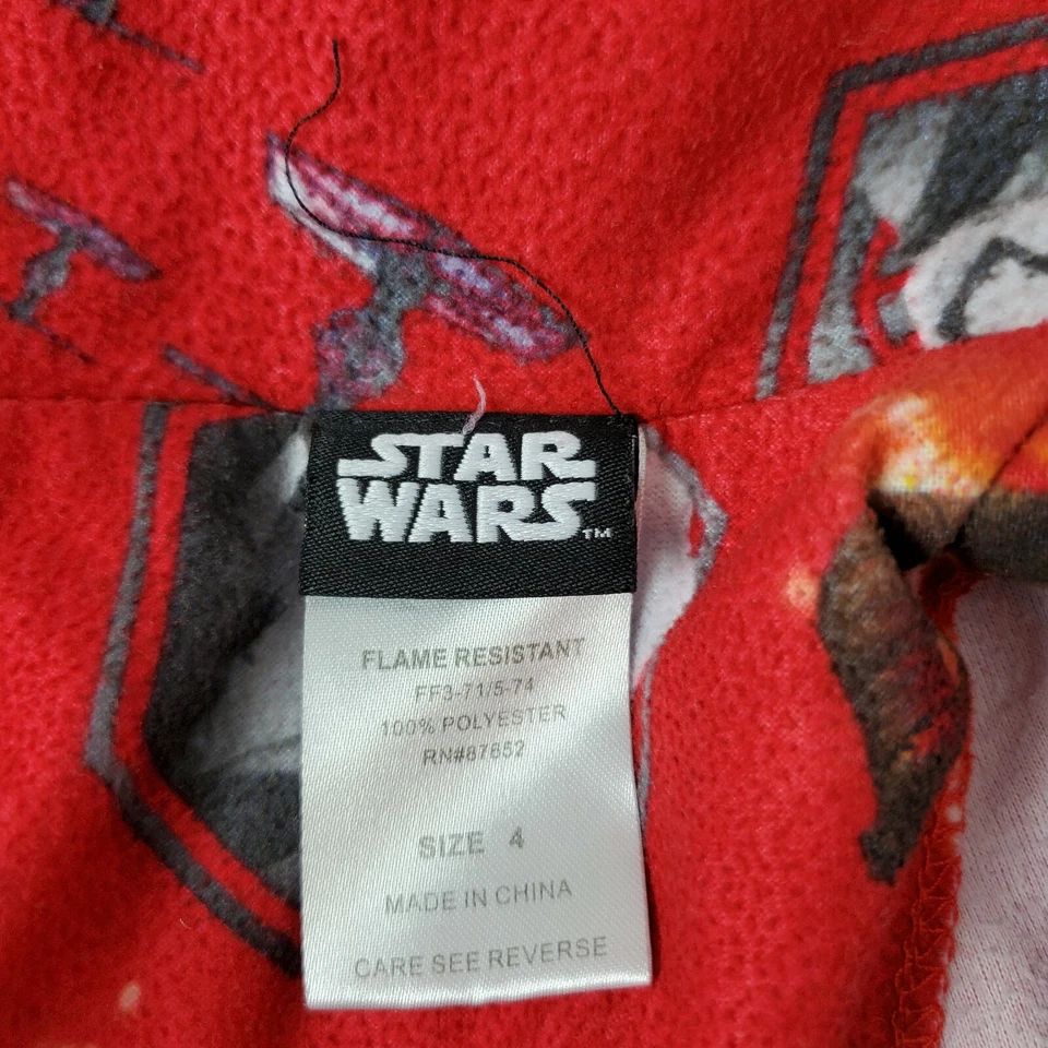 Star Wars Kylo Ren Boys Pajamas Size 4 Red Button Front Storm Trooper - Image 4 of 4