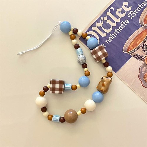 Sweet Cube Puppy Bead Phone Chain Lanyard Keychain Bag Pendant Accessories Gifts - Zdjęcie 6 z 7