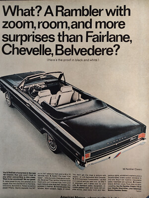 1966 LIFE Ads American Motors RAMBLER Classic! JULIE NEWMAR for SMIRNOFF Vodka!