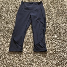 LULULEMON Size 4 Fresh in Mesh Crop Leggings Midnight Navy Blue 19  