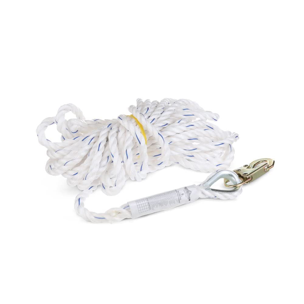 Agarre de cuerda de seguridad contra caídas Lifeline, anclaje cable vertical de 50', galvanizado