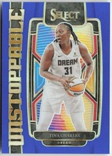 TINA CHARLES 2024 Panini WNBA Select UNSTOPPABLE BLUE PRIZM 17/49 Dream #11