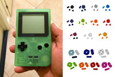  NEW SHELL Nintendo Game Boy Pocket GBP System Glow Green PICK BUTTON  PADS