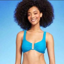 Shade  Shore Women's Size XL 16 U-Wire Bralette Bikini Top Blue