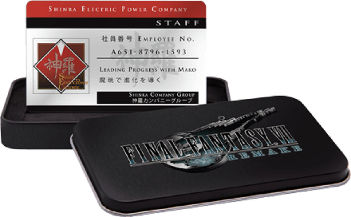 Final Fantasy VII 7 Remake Shinra ID Key Card & Case GameStop