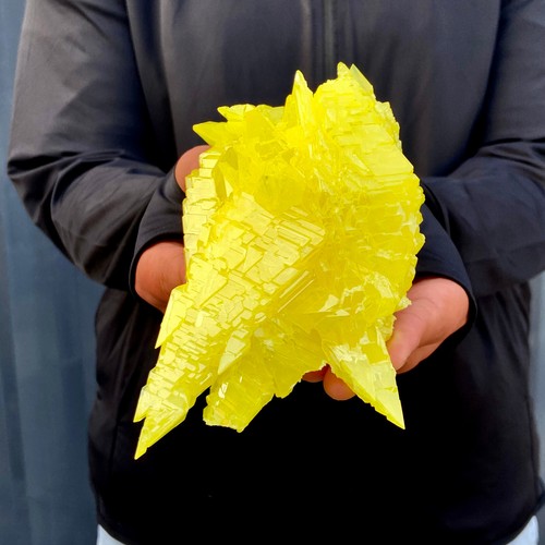 325G Rare yellow sulfur crystal quartz crystal mineral specimen - Picture 3 of 10