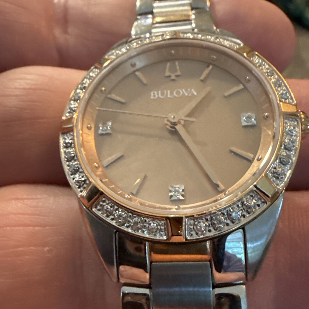 Bulova Sutton Diamond Bronze Mother Of Pearl Fave 32mm  display picture 2