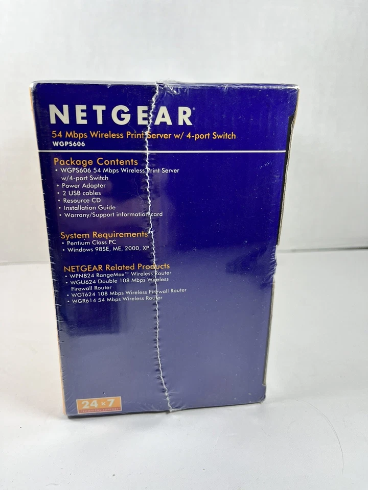 Netgear WGPS606 54 MBPS Wireless Print Server w/ 4 Port Switch NEW SEALED - Image 4 of 4