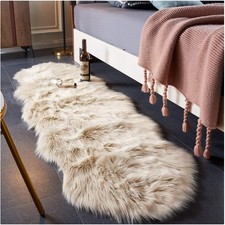 Fluffy Non-Slip Sheepskin Area Rug   Perfect for Living Room  Nursery 2' x 6'