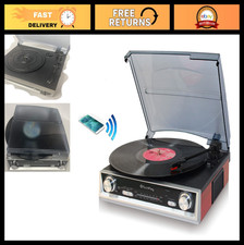 Bluetooth 3-Speed Turntable with FM Radio, Wireless Connection, Vinyl Player