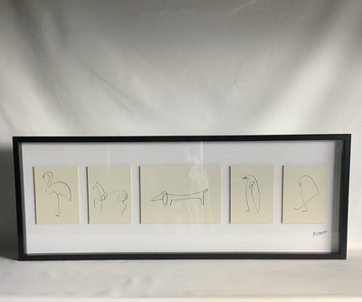 2009 Ikea Olunda Pablo Picasso Animal Lithography Prints Black