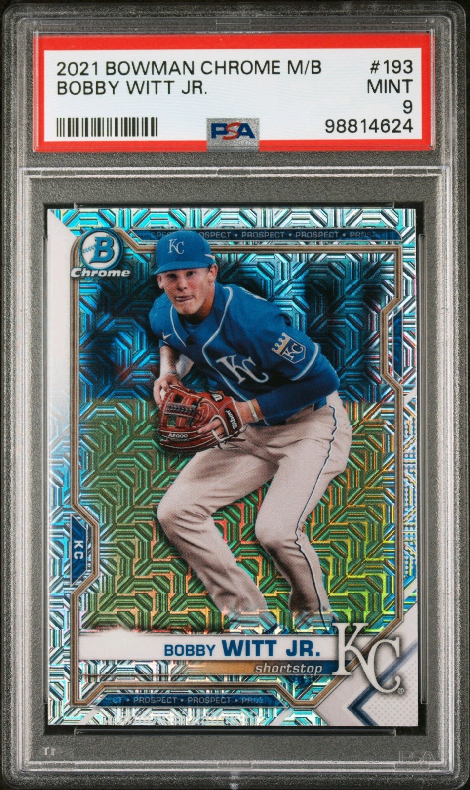 2021 Bowman Chrome Mojo Bobby Witt Jr. PSA 9 BCP-193 ROYALS