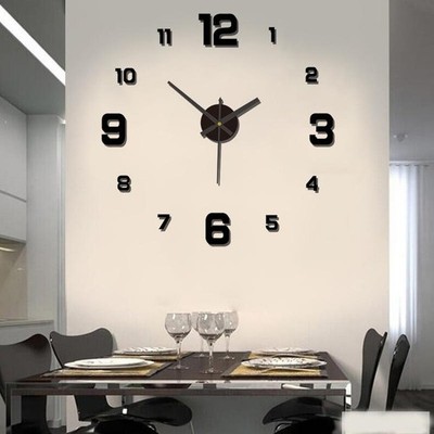 3d Frameless Diy Wall Clock Stickers Home Mute Digital Hanging Room Office Decor