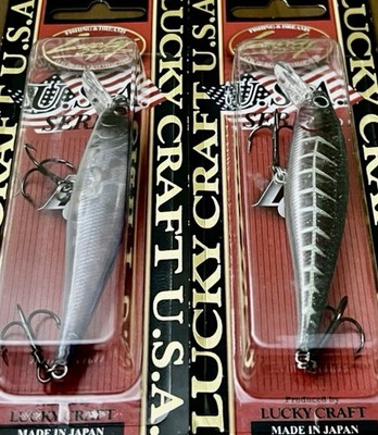 2 Lucky Craft Pointer 78 SP Minnow Jerkbait Lures CRYSTAL PRO BLUE/BLUE BACK BON