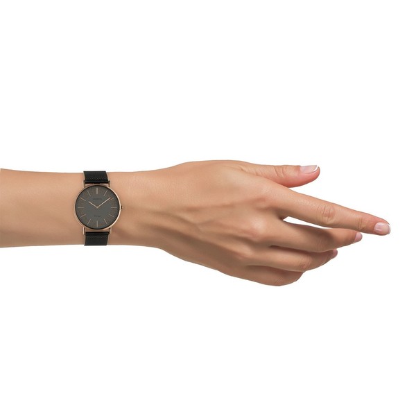 Oozoo Damen Armbanduhr Vintage Series Analog Edelstahl Schwarz UOC20139-image