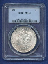 1879 P PCGS MS63 Morgan Silver Dollar $1 US Mint Coin 1879-P MS-63