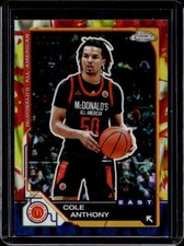 2025 Topps Chrome McDonald's Cole Anthony Tie-Dye RayWave Refractor #/25