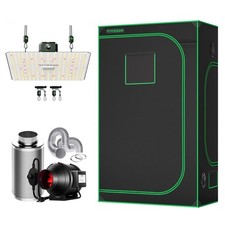 VIVOSUN 3-in-1 Hydroponic Grow Tent Kits LED Grow Light Inline Duct Fan