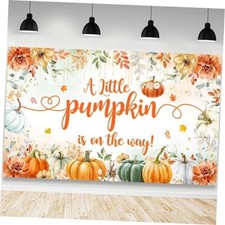 Fall A Little Pumpkin is On The Way Baby Shower 70.8x43.3inch Orange Pumpkin