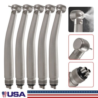 5 Dental E-generator LED High Speed Handpiece 4 water Spray Push Buton 4 Holes