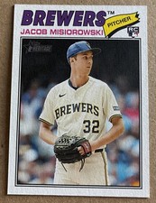 Topps 2025 Heritage Jacob Misiorowski Rookie #144 Milwaukee Brewers MLB