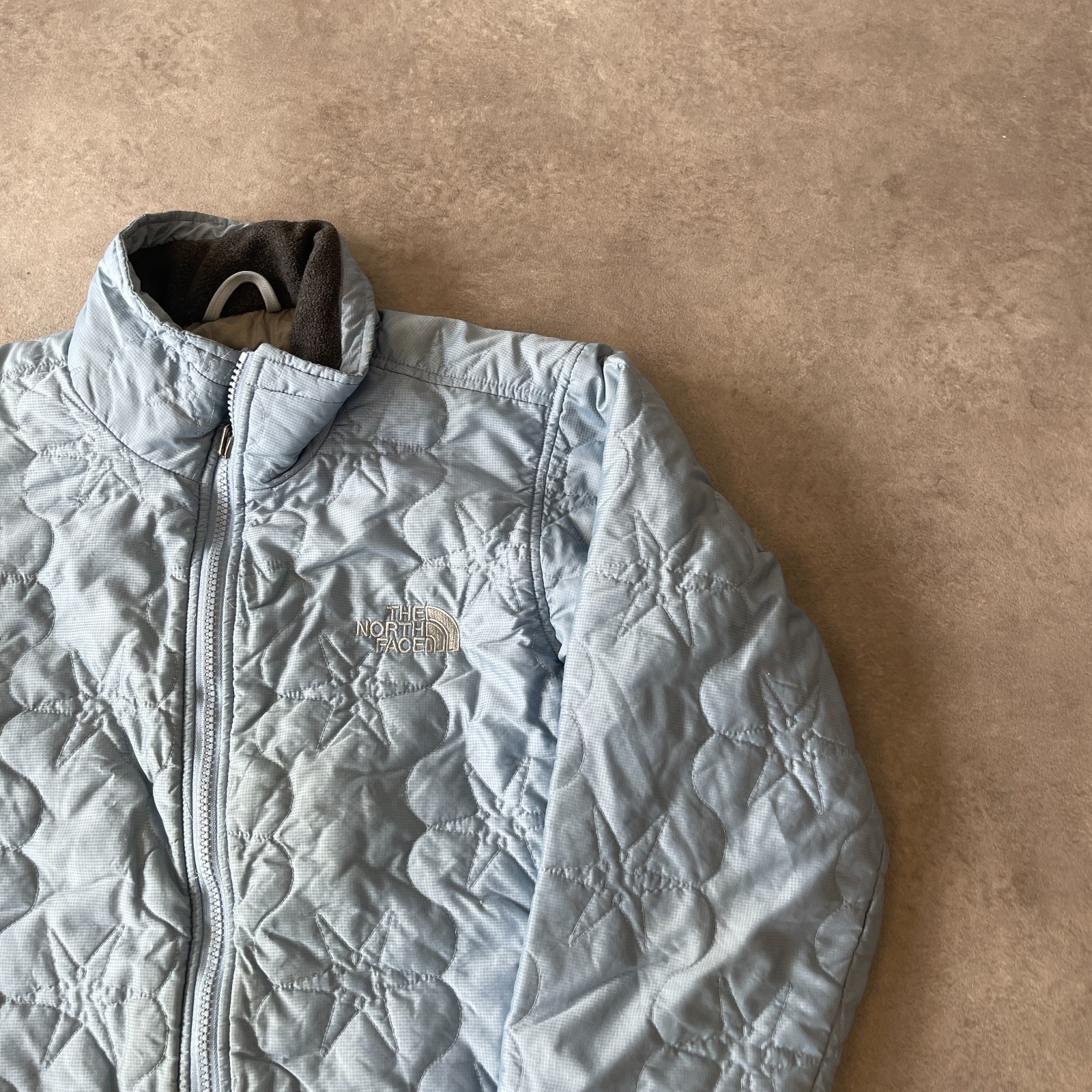 The North Face Puffer Jacket Womens Medium Vintage Quilted Coat, Blue image 2