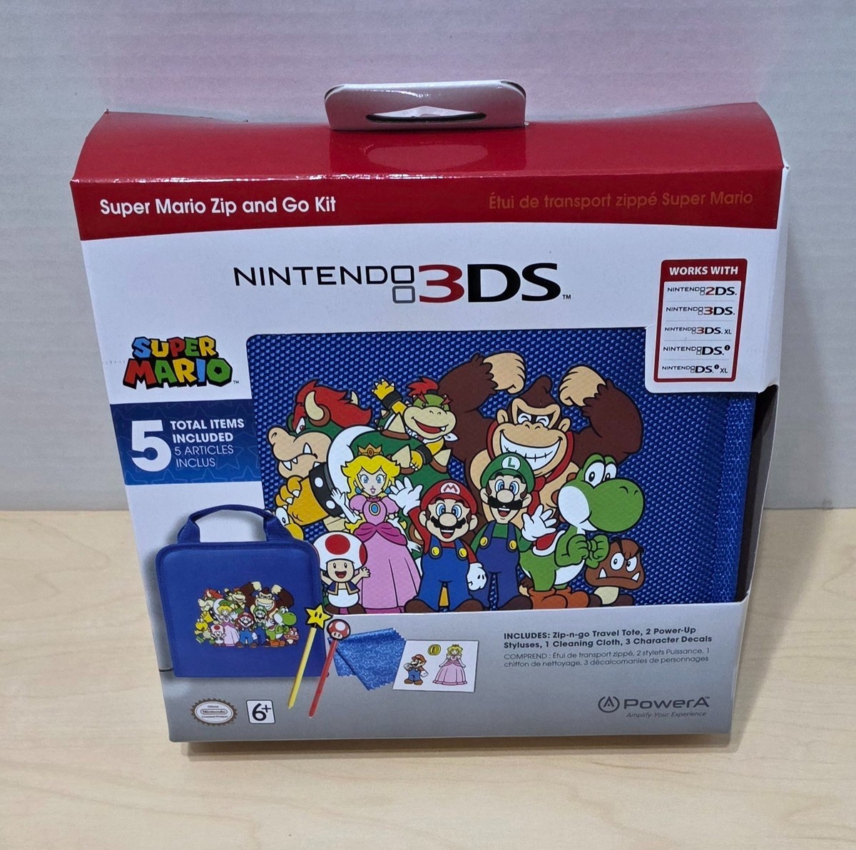 New Sealed Super Mario Zip & Go Kit Travel Carry Case Nintendo DS