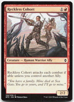 Reckless Cohort 152 Common Battle for Zendikar Magic: The Gathering LP